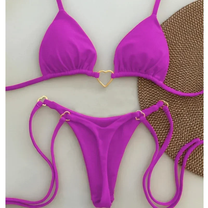 Sexy Solid Bikinis Women's Swimwear Female Swimsuit For Swimming Wear Bathing Suits Brazilian Bikini Set Beachwear Pool Bather