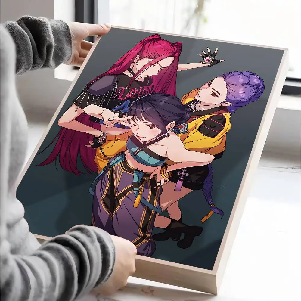 Kpop D-Demon H-Hunters الكرتون الكلاسيكية خمر الملصقات ديكور اللوحة جدار الفن الأبيض كرافت ورقة Kawaii غرفة ديكور