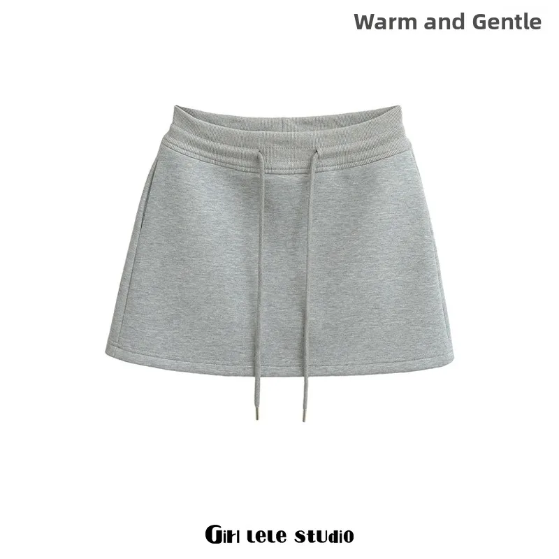 Fitness-Tennisrock mit hoher Taille, Anti-Licht-Wanderrock, Outdoor-Rock in A-Linie aus Baumwoll-Polyester-Mischung