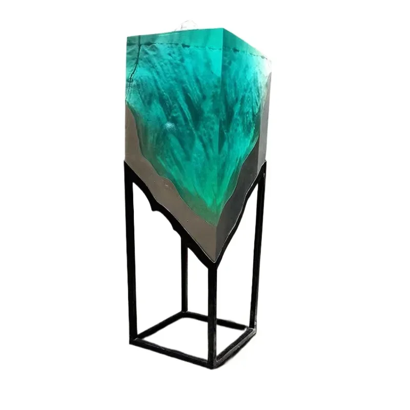 

Modern Sales Office Ocean Sculpture Hotel Lobby Aisle Transparent Resin Ornament Villa Living Room Entrance Floor Decoration