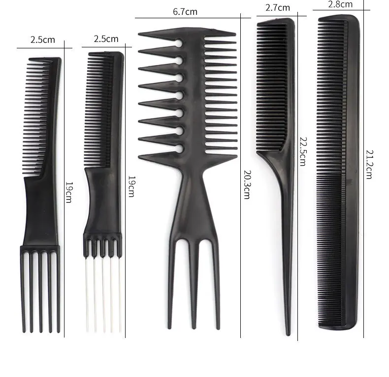 10PCS Barber Hairdressing Combs Multifunction Hair Detangler Comb Anti-static Haircare Hairstyling Tool Set Stylist Accessories