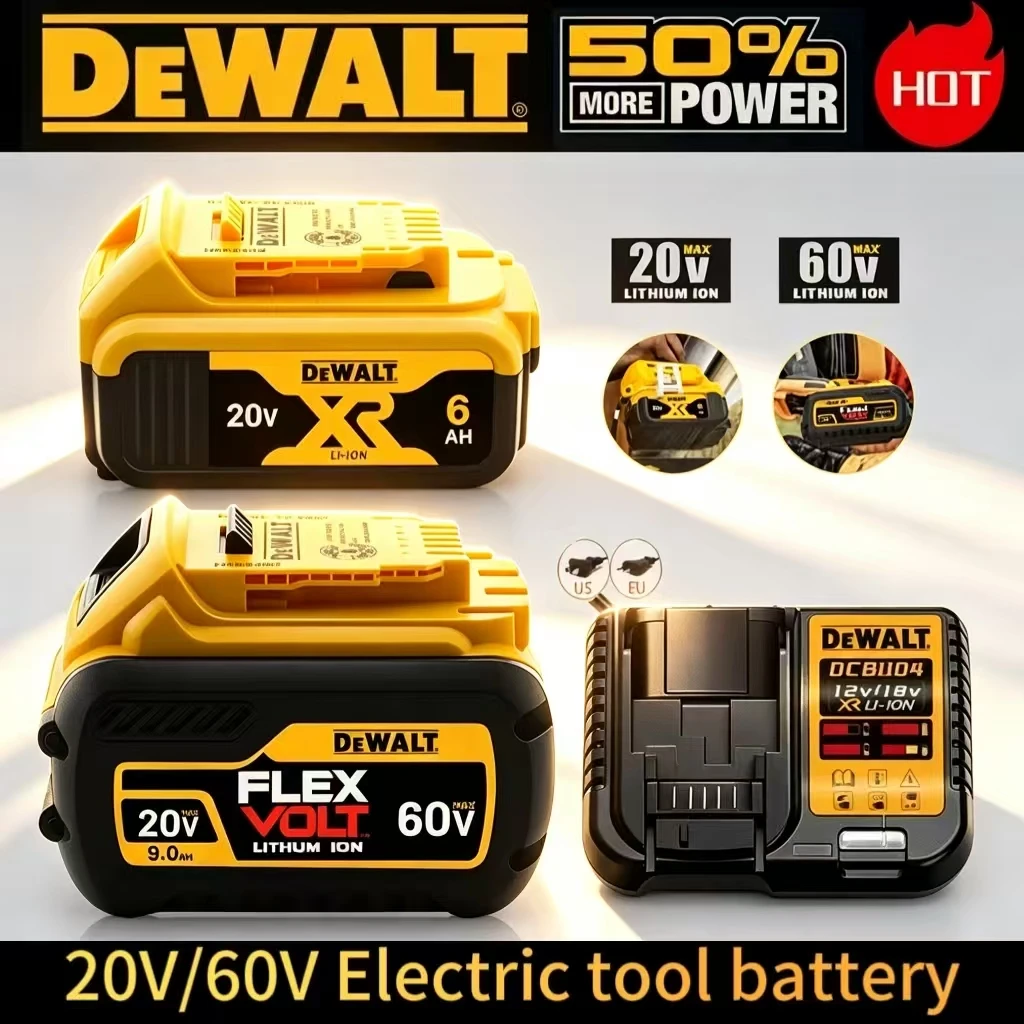 Dewalt 60V/20V Battery, 5AH 6AH 9AH Rechargeable Lithium Ion Battery, Dewalt DCF DCD DCG DCS DWE Power Tool Replacement Batt