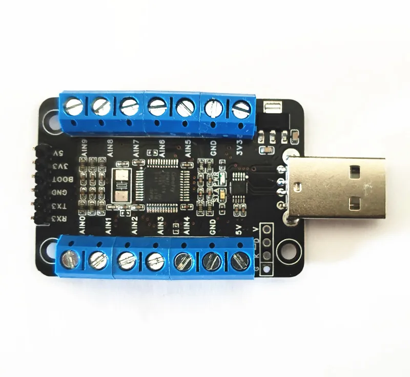 TYPEC Interface 10 Channels 12 Bit ADC Sampling Module Data Acquisition Serial Port Output Open Source