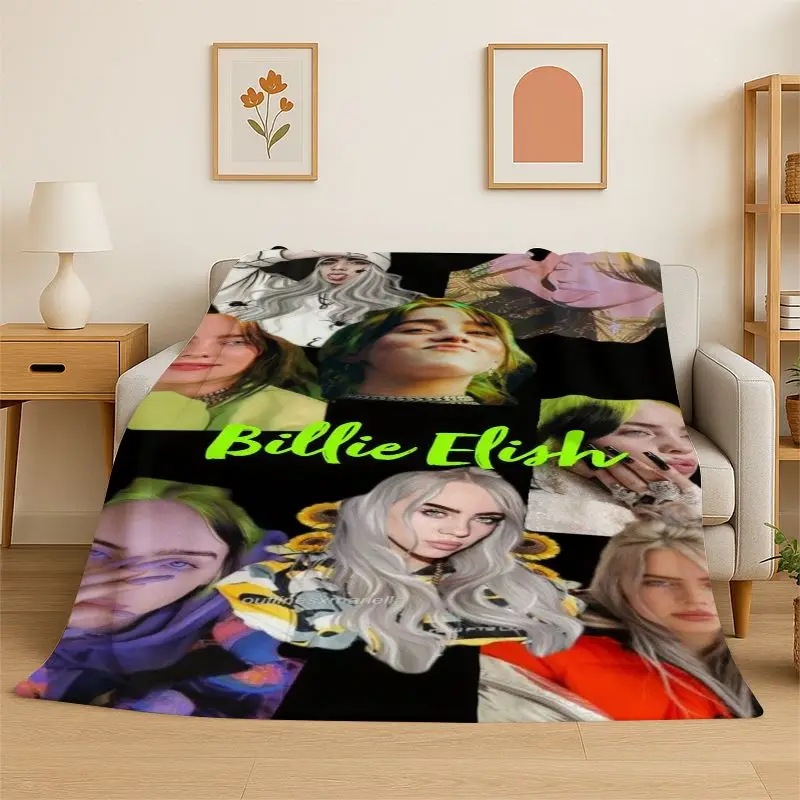 Famous Singer Billie Eilish Star Soft Flannel Throw Blanket,Warm Cozy Blanket for Bed,Couch,Sofa,Bedroom,Living Room,Travel