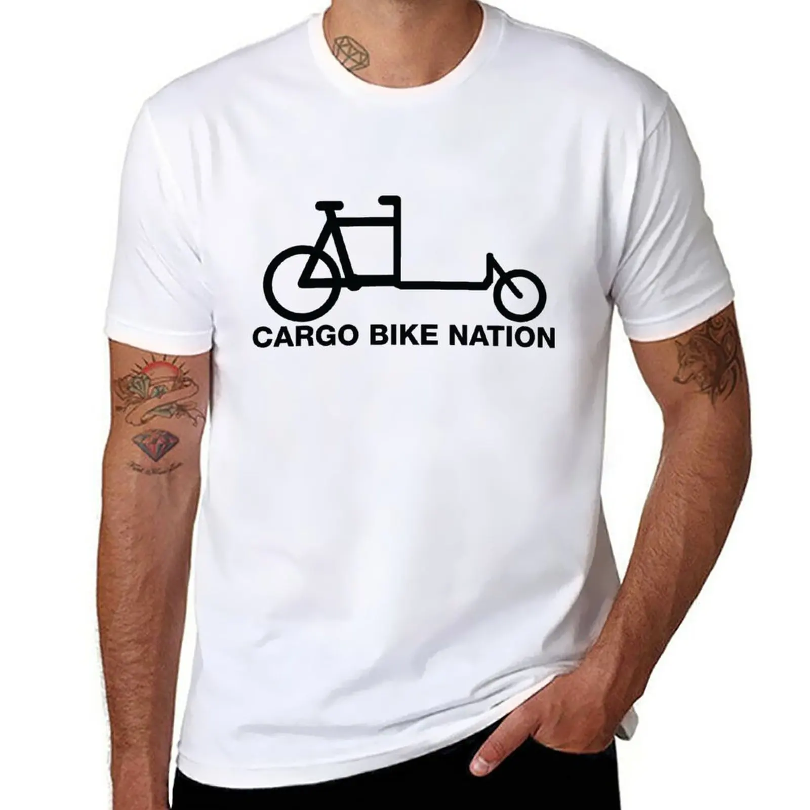 

Cargo Bike Nation - Transparent Two-wheeler T-Shirt funnys boys animal print graphics oversized mens white t shirts