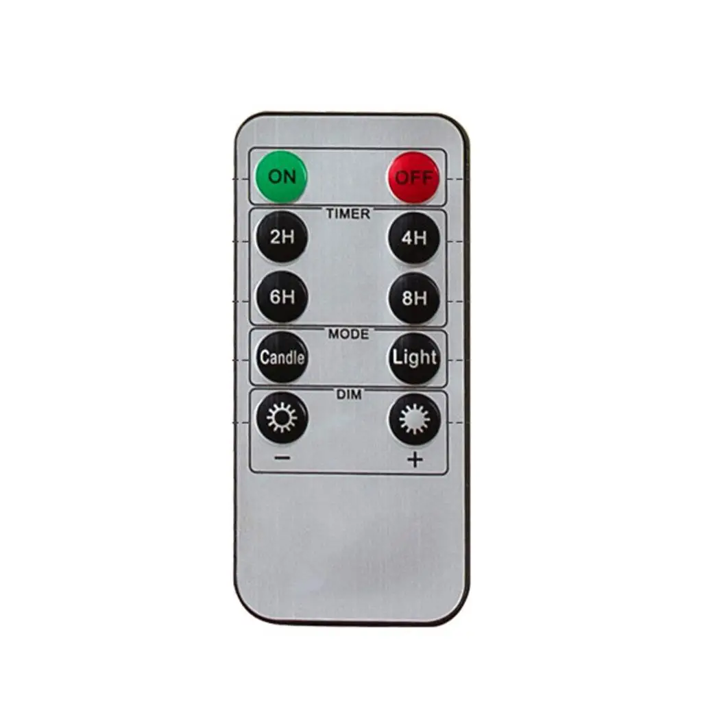 10-Key Battery Operated Remote Control With Timer For Realistic Flameless LED Candles