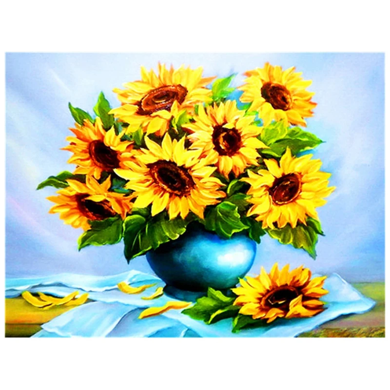 Diamond Painting Flower Round Diamond Embroidery Withered Sunflower Pictures Of Rhinestones Handmade Gift