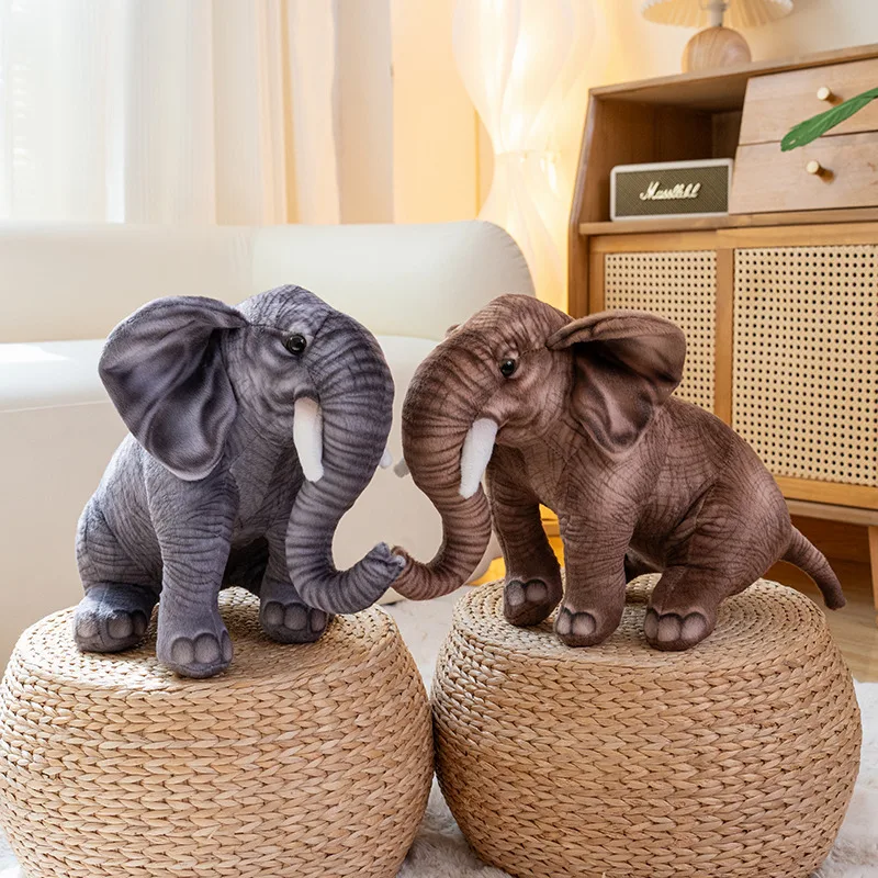 30/40cm Imitation Elephant Plush Toy Dolls Fluffy Soft Lifelike Elephant Stuffed Dolls Home Decor Realistic Plush Toy