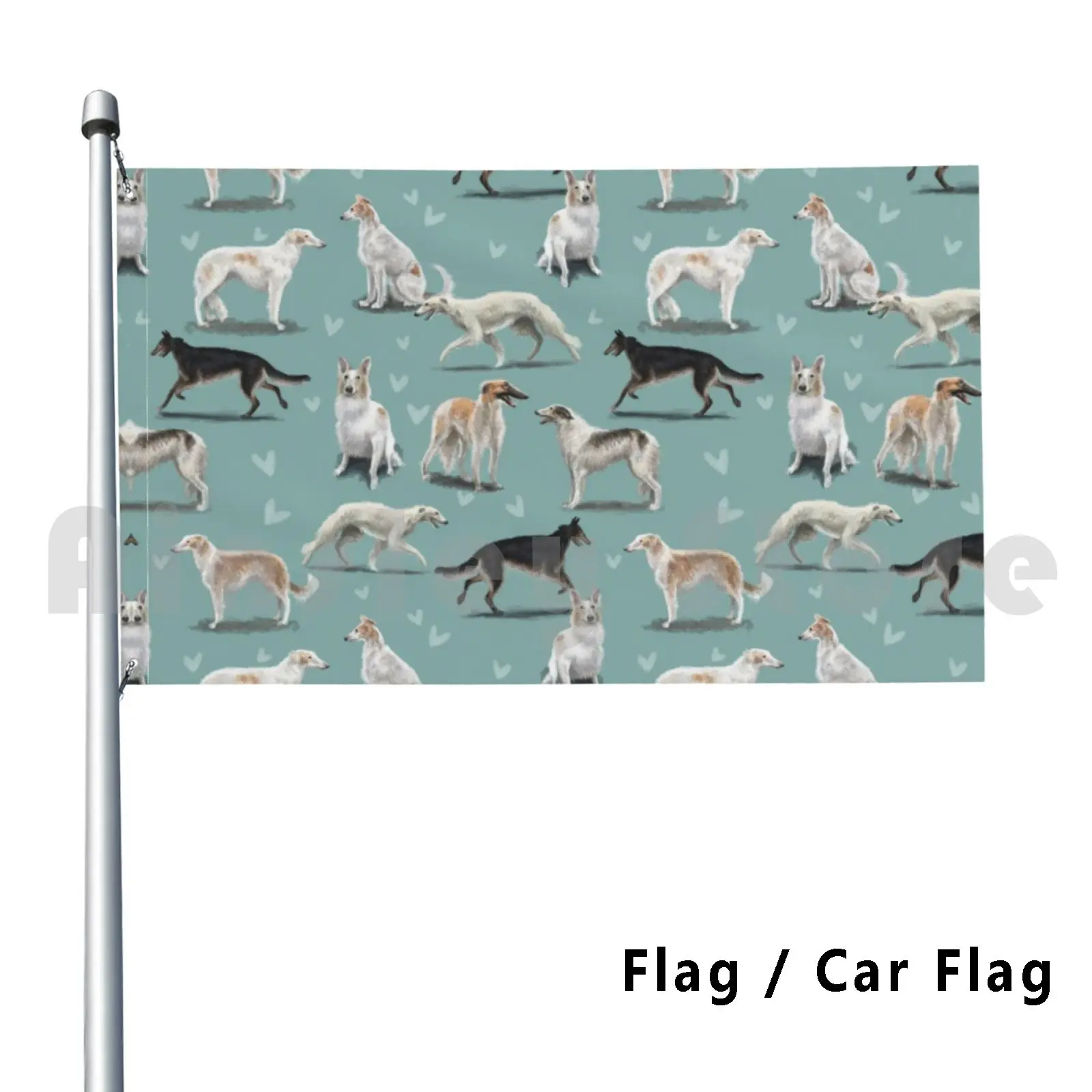 The Borzoi Outdoor Decor Flag Car Flag Borzoi Russian Wolfhound Silken Windhound Galgo Sighthound Staghound Lurcher