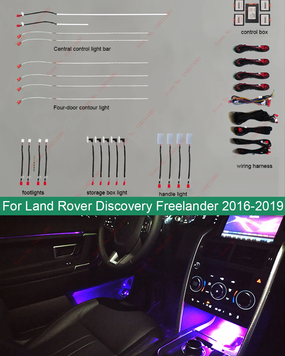

Ambient light For Land Rover Discovery Freelander 16-19 Ambient Light LED Dashboard Door Atmosphere Lamp Door illuminated Strip