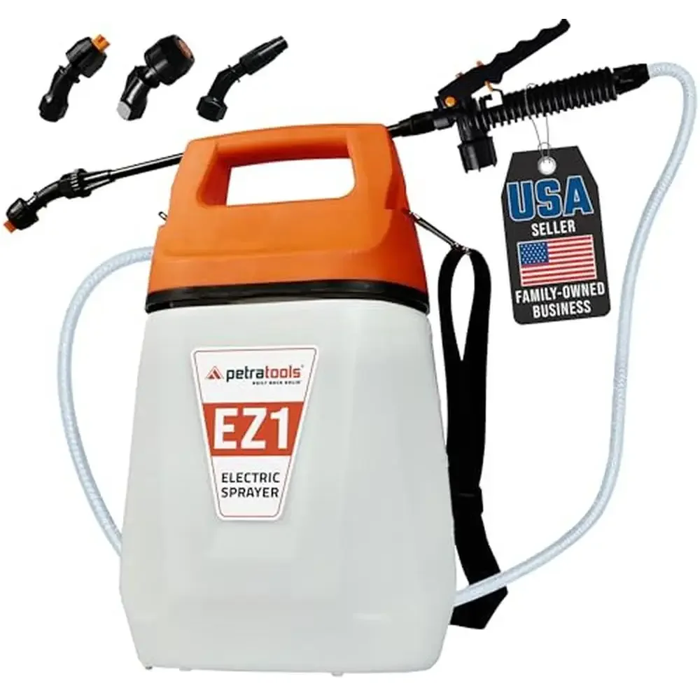 1 Gallon Electric Weed Sprayer with 3 Nozzles Lawn and Garden Rechargeable Battery Operated Sprayer USA Support Adjustable Round