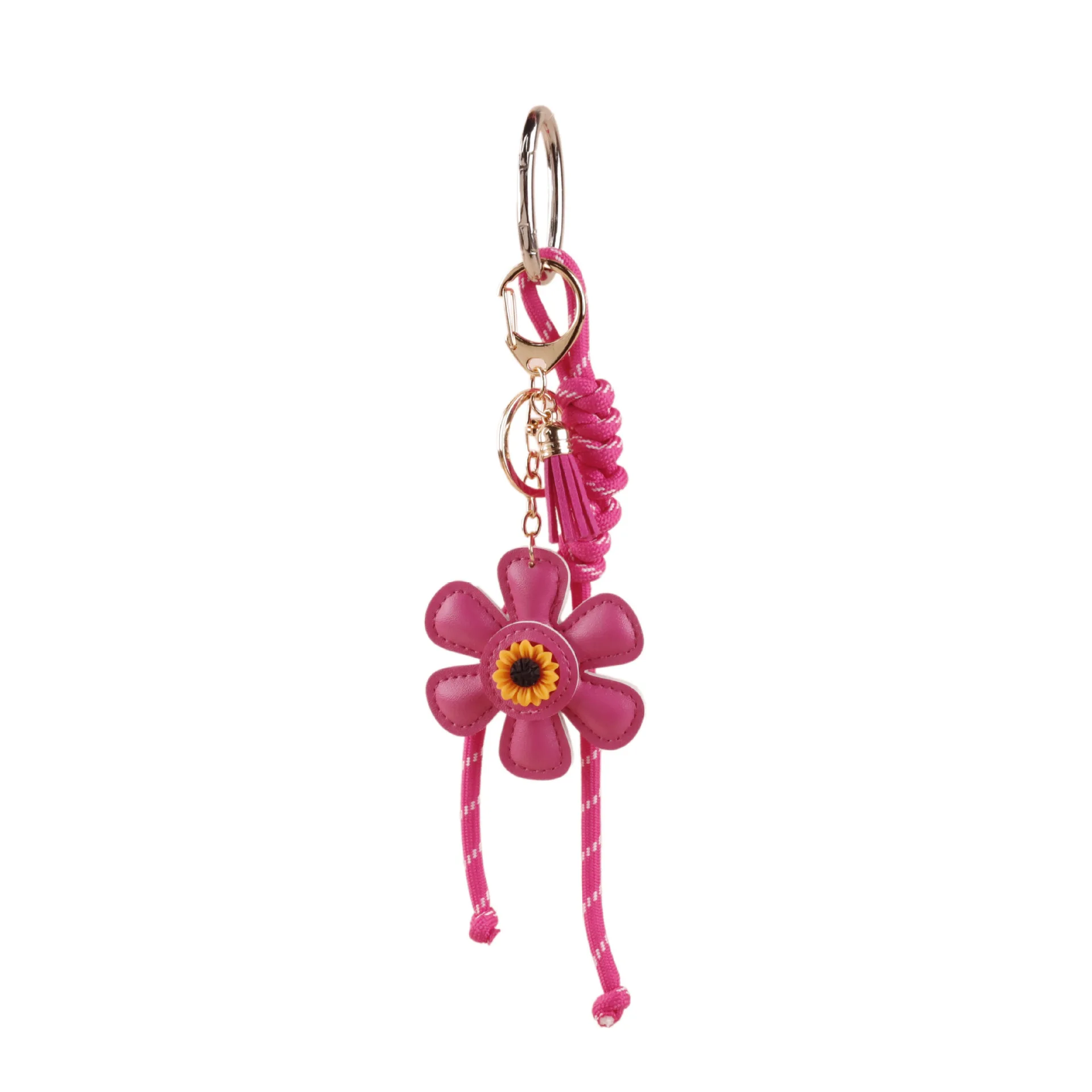 Cute Lanyard Mobile Phone Pendant Bag Charm Braided Rope Keychain Sunflower Decor Sweet Bag Hanging Keyring Chain Accessories