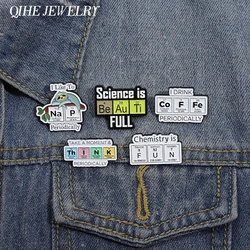 Chemical Element Symbol Enamel Pins Custom Chemistry is Fun Brooches Backpack  Lapel Badges Science  Jewelry Gift for Students