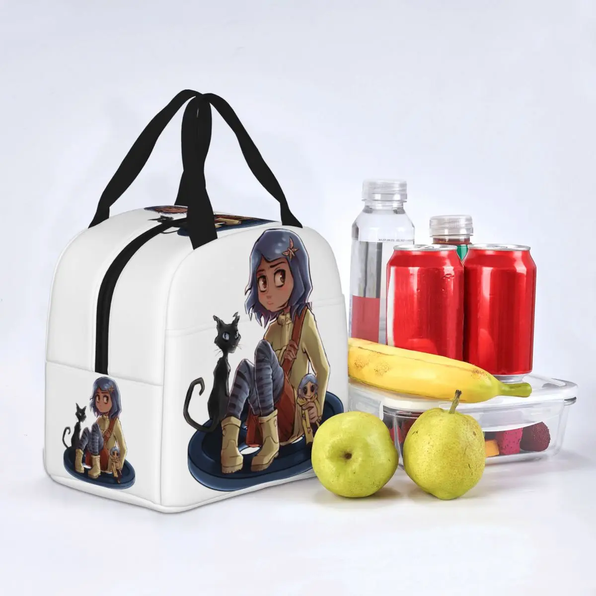 Coraline Unravel 5sh4elbrw1i Borsa per il pranzo isolata Grande contenitore per il pranzo Borsa termica Borsa per il pranzo Tote Scuola Picnic Borse