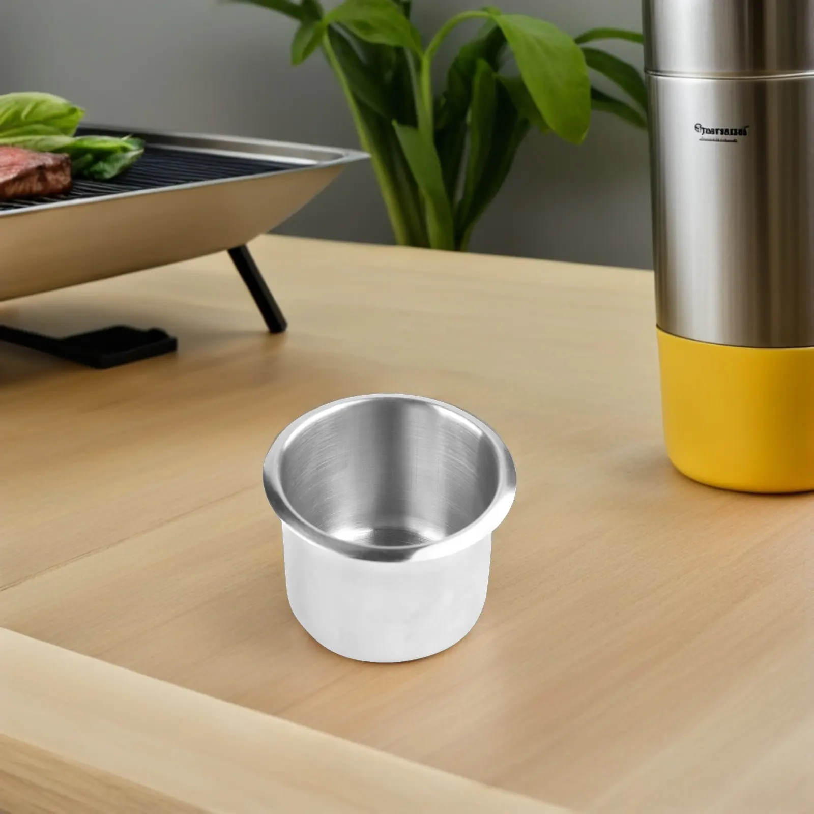 Stainless Steel Cup Holder Robust Lightweight Non Slip Design for Vehicle Car Motor Home Yacht Boat Auto Rv Cup Stability