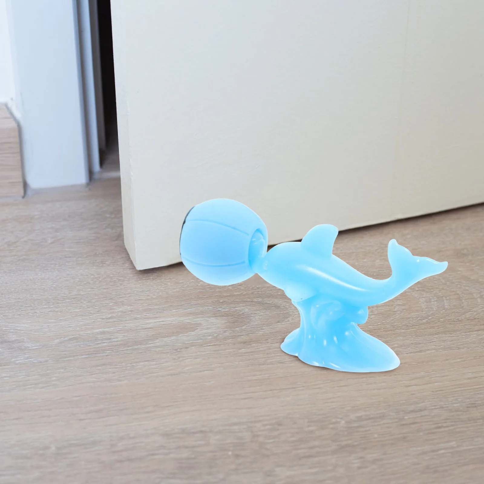 

Cute Dolphin Shaped Silicone Door Stopper No Drilling Anti-Collision Door Stoppers for Home Office and Shop Easy Installation