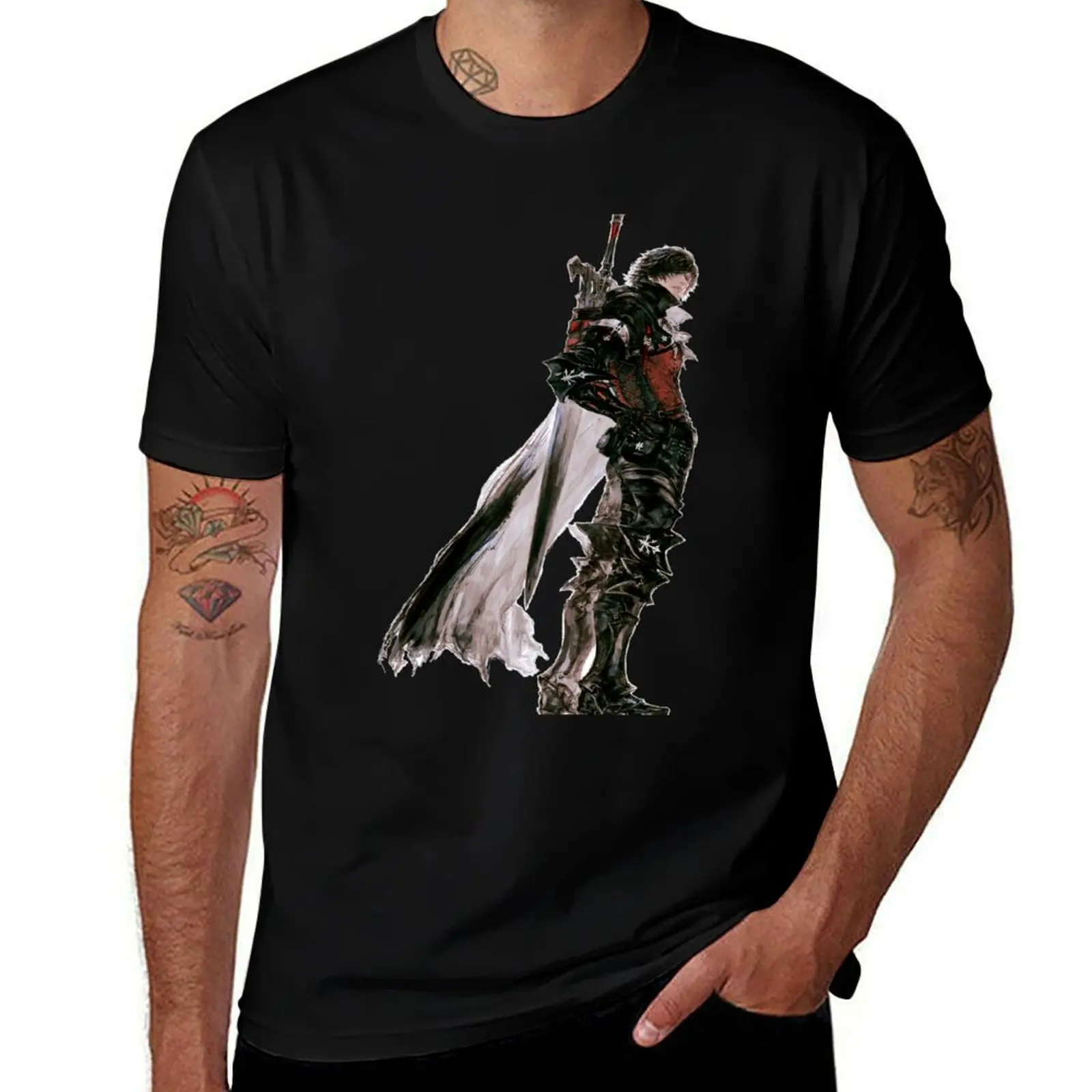

FFXVI Clive Rosfield T-Shirt black cotton t-shirt plain for man package men t shirt cotton 100% T-Shirt