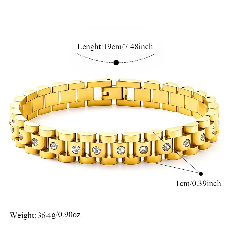EILIECK 316L Edelstahl Metall Hip-Hop Chunky Armband für Damen, Neues Trendiges Handgelenk-Schmuckstück, Wasserdicht, Geschenk für Damen – Detail 18