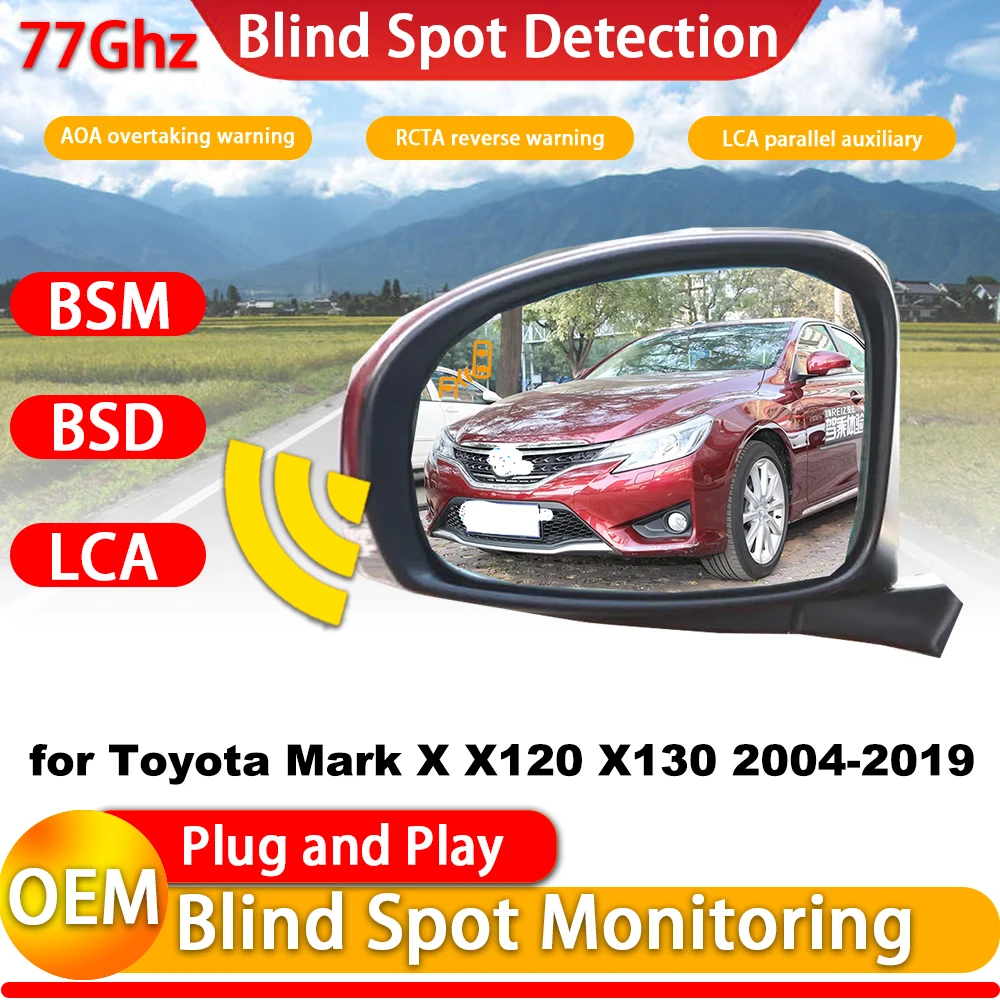 for Toyota Mark X X120 X130 2004-2019 OEM Blind Spot Monitor Detection Rear Cross Traffic Alert BSM RCTA System 77Ghz Wave Radar