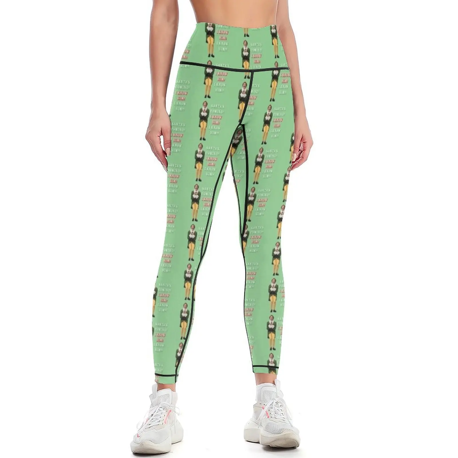 SANTA'S COMING! OMG! I KNOW HIM! Elf Movie Buddy/Will Ferrell Leggings Women's push up sports shirts gym Womens Leggings