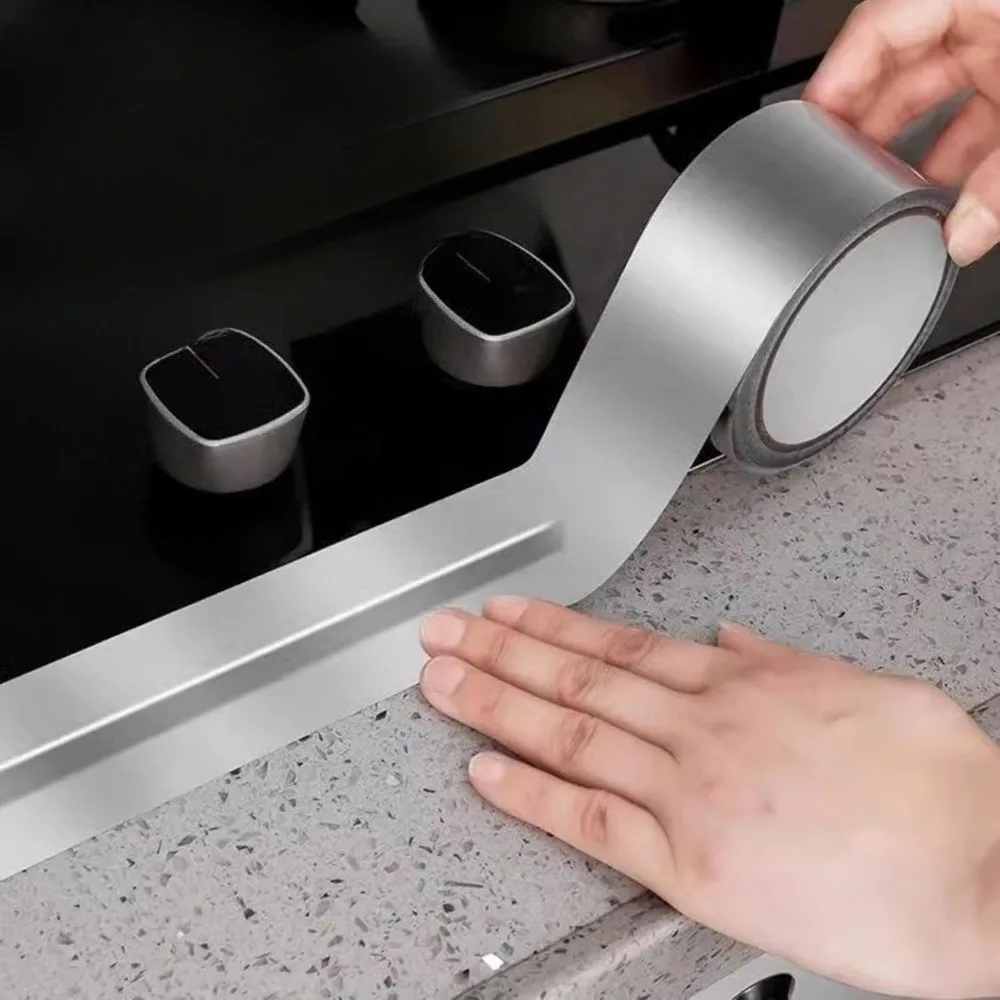 3/5cm Width Kitchen Aluminum Foil Tape 5-20m Waterproof Heat Resistant Heavy Duty  Self Adhesive Seal Tape for Stove Gap Repair