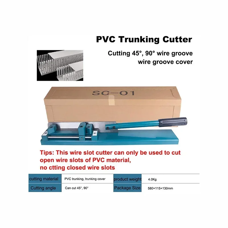 SC-01 PVC Plastic Wiring Duct Cutter Cable Wire Trunk Cutting Tool For Slotted Wiring Duct and Covers 45° 90° Cutting Max 100mm