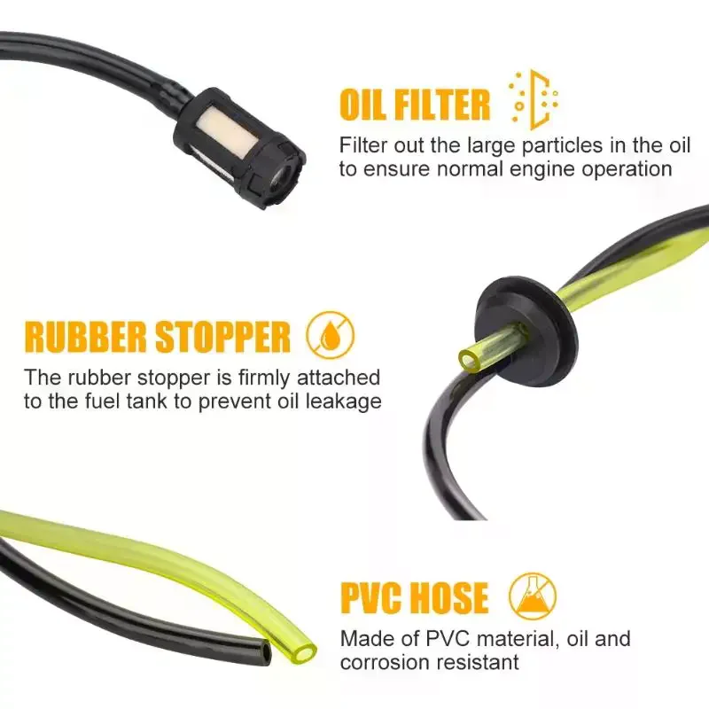 5-Piece Grass Trimmer Fuel Hose Pipe Kit with Fuel Filter, Brush Cutter & Strimmer Accessories