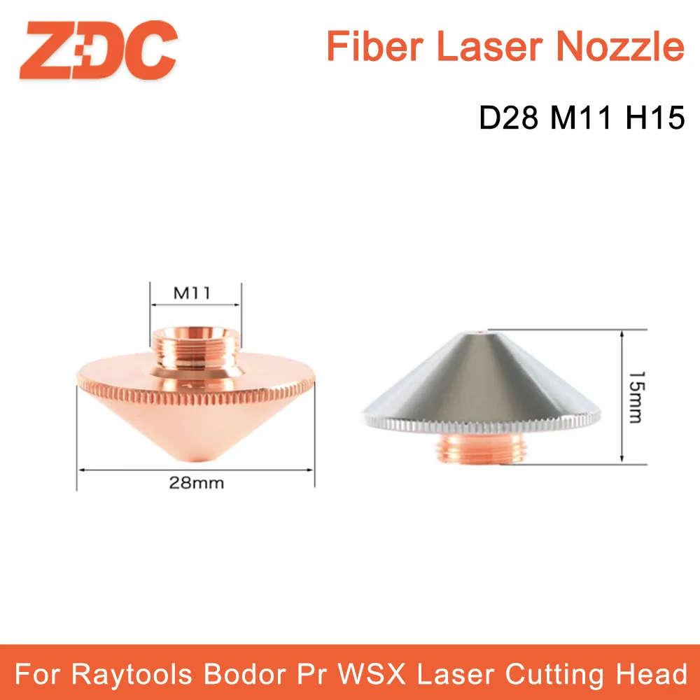 ZDC Laser Nozzle Single/Double Layer D28mm D32mm H15 Caliber 0.8-5.0mm For Raytools Bodor Precitec WSX Fiber Laser Cutting Head