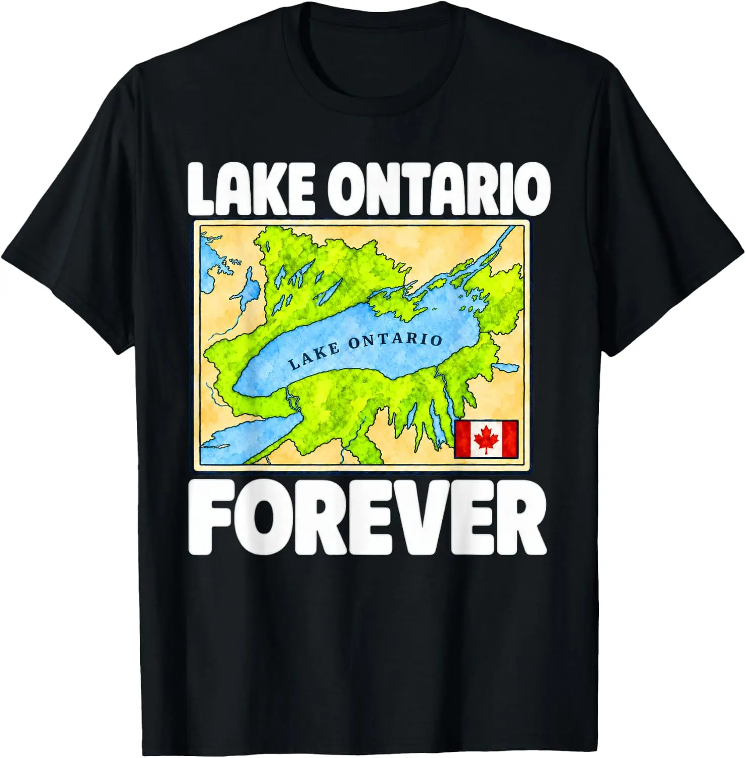 Vintage Lake Ontario Forever Canada T-Shirt Breathable, Stylish Pure Cotton Short-Sleeve Top—Suitable For All-Season Styling.