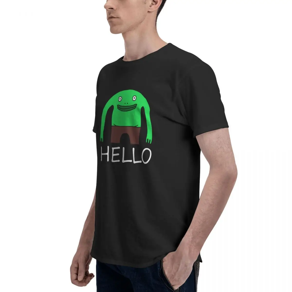 Smiling Friends Mr Frog Hello T Shirt Tees Idea Men Women T Shirt Graphic Y2K Tops