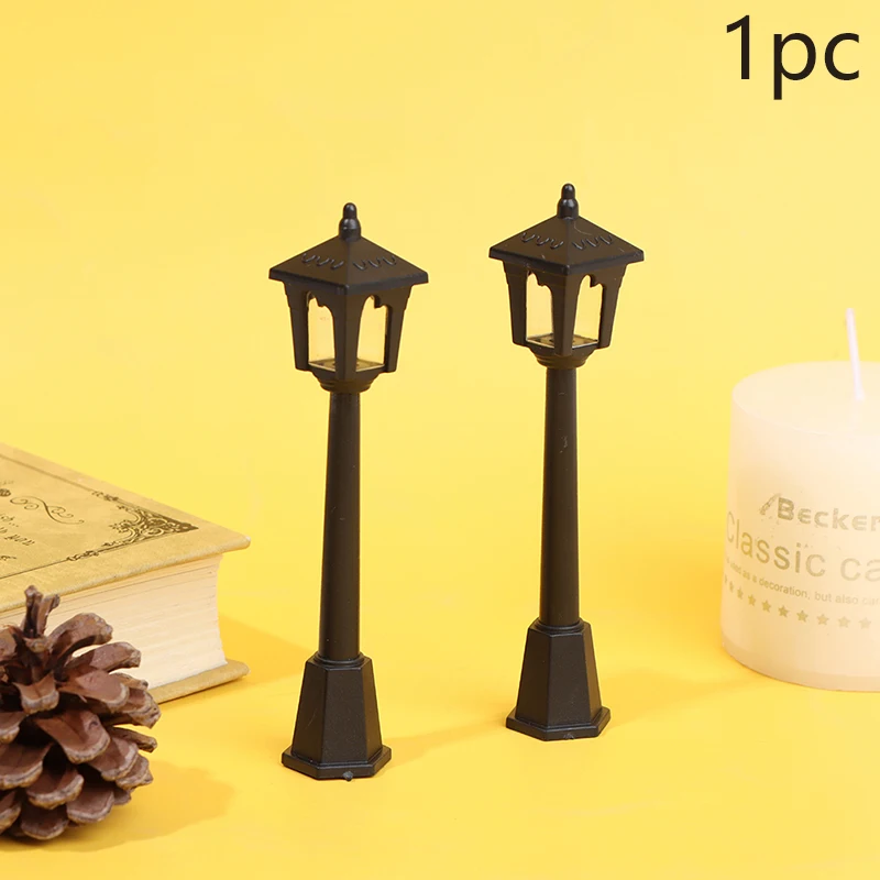 Lampione stradale in miniatura Luci a LED Panca e lampione del parco di Natale Micro paesaggio Fata Ornamento da giardino Decorazione della casa delle bambole