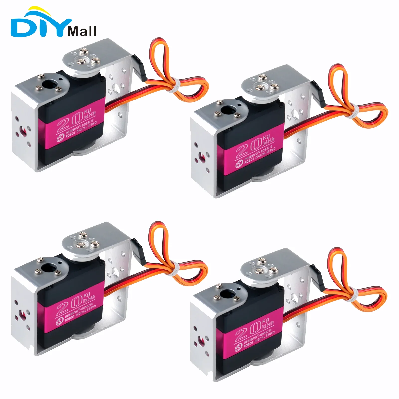 RDS3218 20KG 180 Degree Dual Shaft Digital Servo Waterproof Robot Arm Servo High Torque Full Metal Gear 1/2/4Pcs