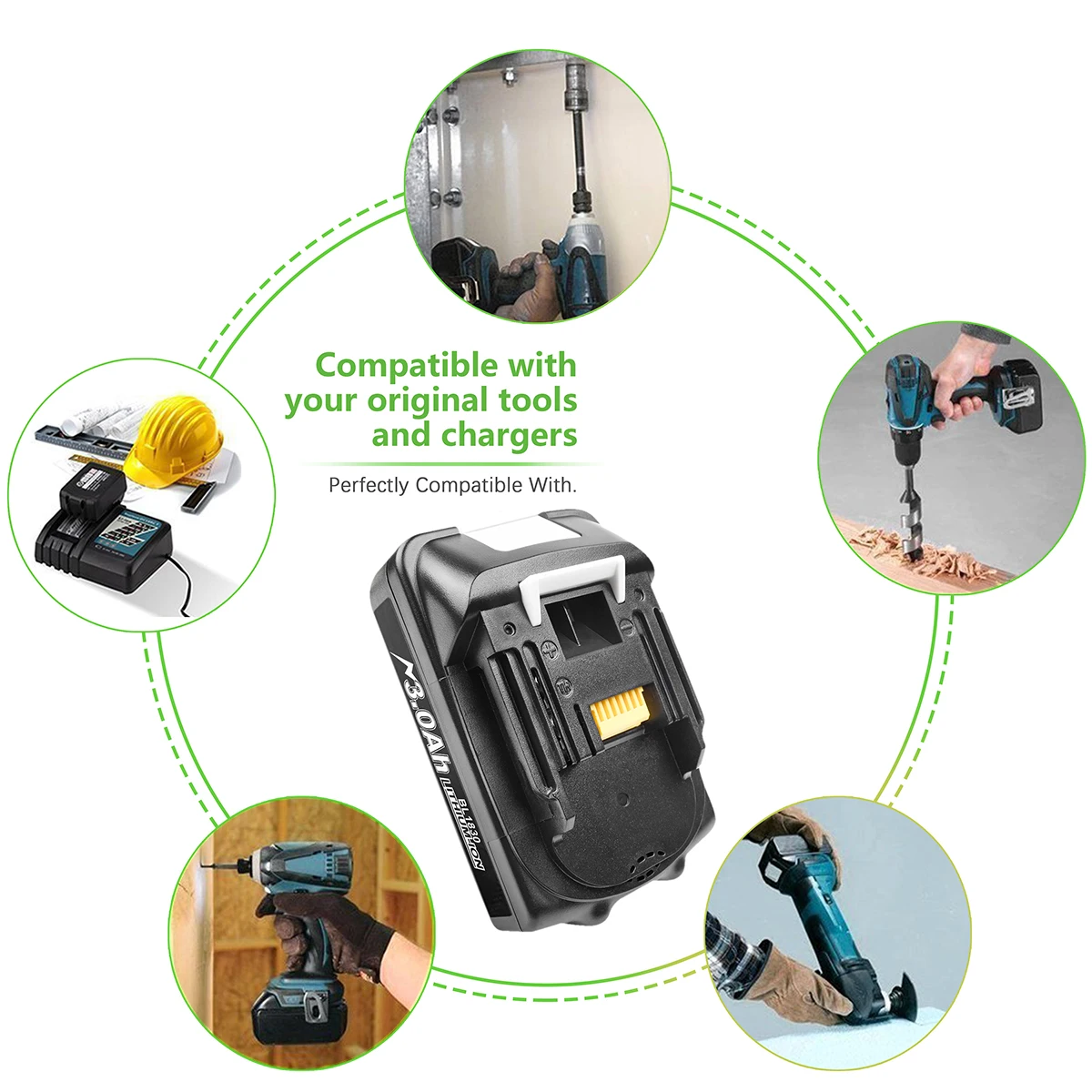 Akumulator Makita 18V BL1815 BL1850 BL1830 BL1860 BL1820 BL1840 3.0Ah oraz ładowarka do akumulatorów Makita BL1830 BL1815 — zdjęcie produktu 4