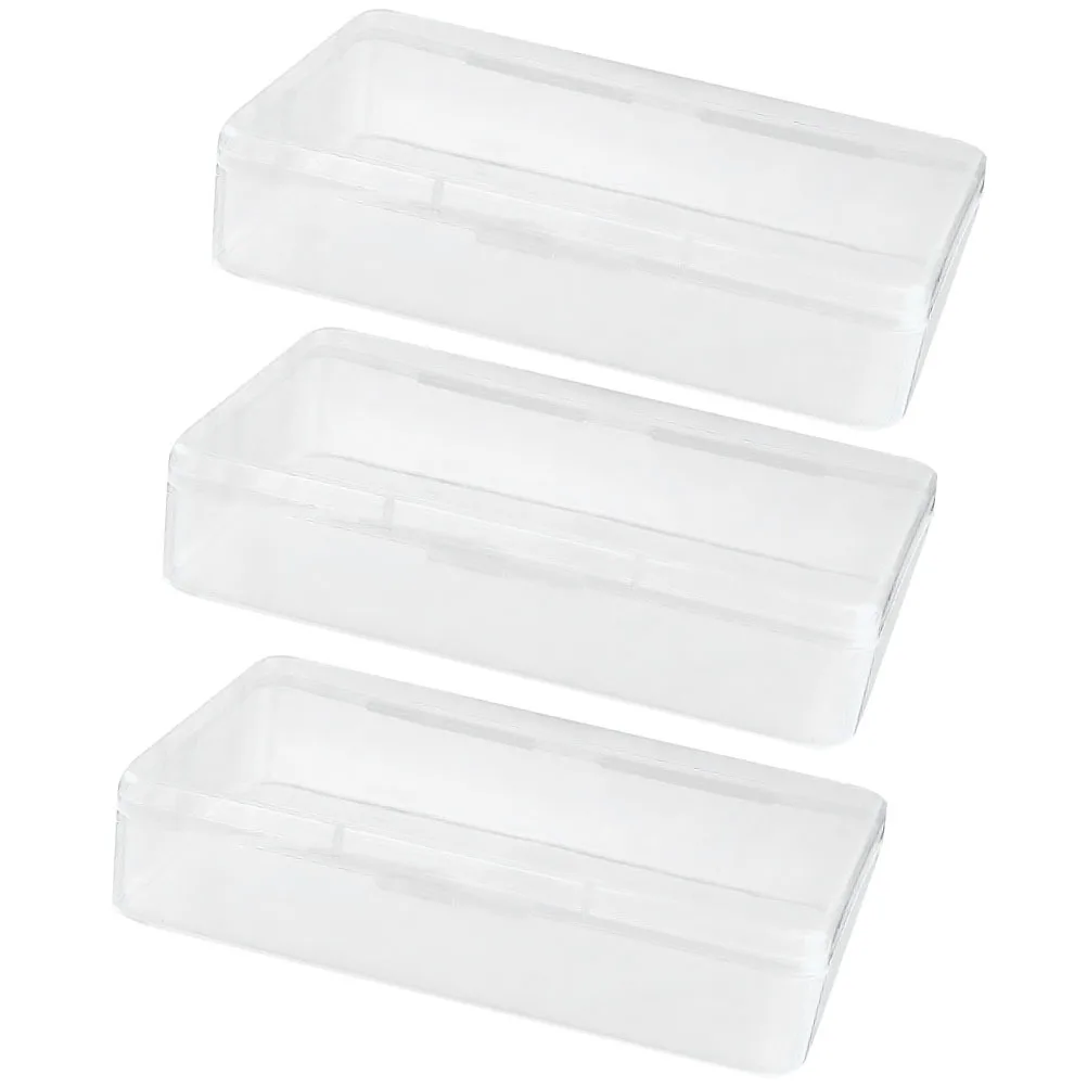 

3Pcs Mask Storage Box Transparent Dustproof Small Plastic Container for Home Long-Lasting Safe Storage Plastic Musk Storing Box