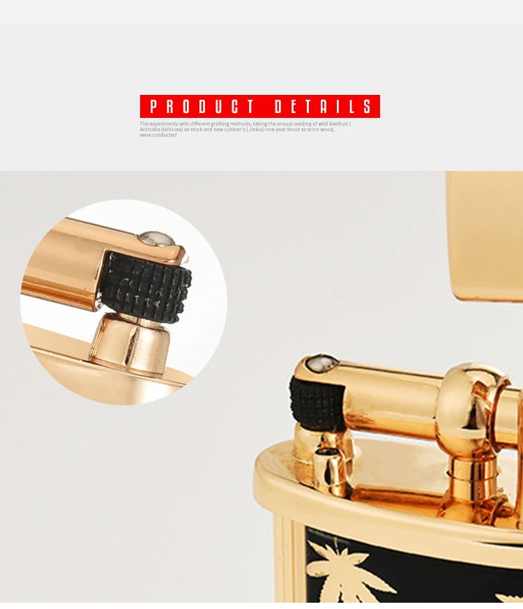 Innovative Brass Abrasive Wheel Gas Lighter: Unique Open-Flame, High-End Gift for Pipe Smokers - Wholesale Available