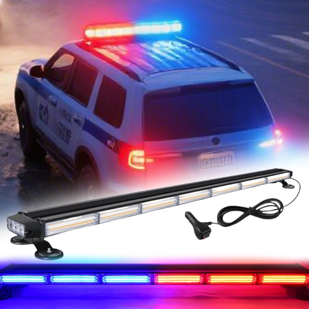 12-24V COB Police Strobe Rooftop Flashing Light Bar Hazard Warning Beacon Safety Police Strobe Lights for Emergency Vehicles Car - Image 2