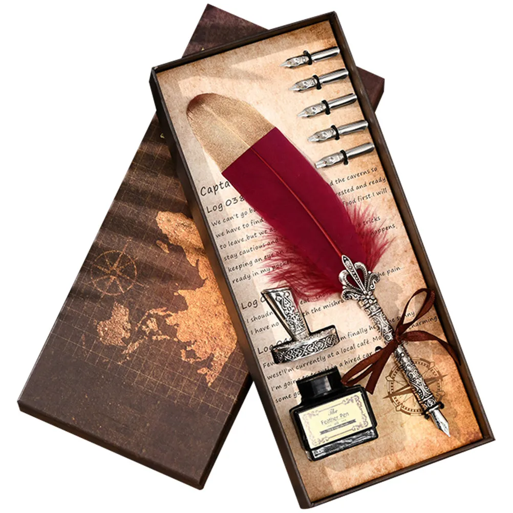 

Retro Dip Pen Set Calligraphy Quill Pen Ideal for Handwriting Drawing Ink Calligraphy Supplies Gift