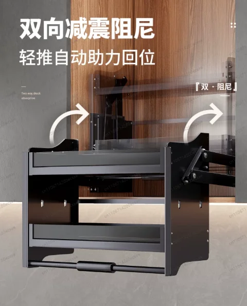 Hydraulic Pull Down Shelf Upper Kitchen Wall Cabinet Storage Hanger Elevator Lifting Basket