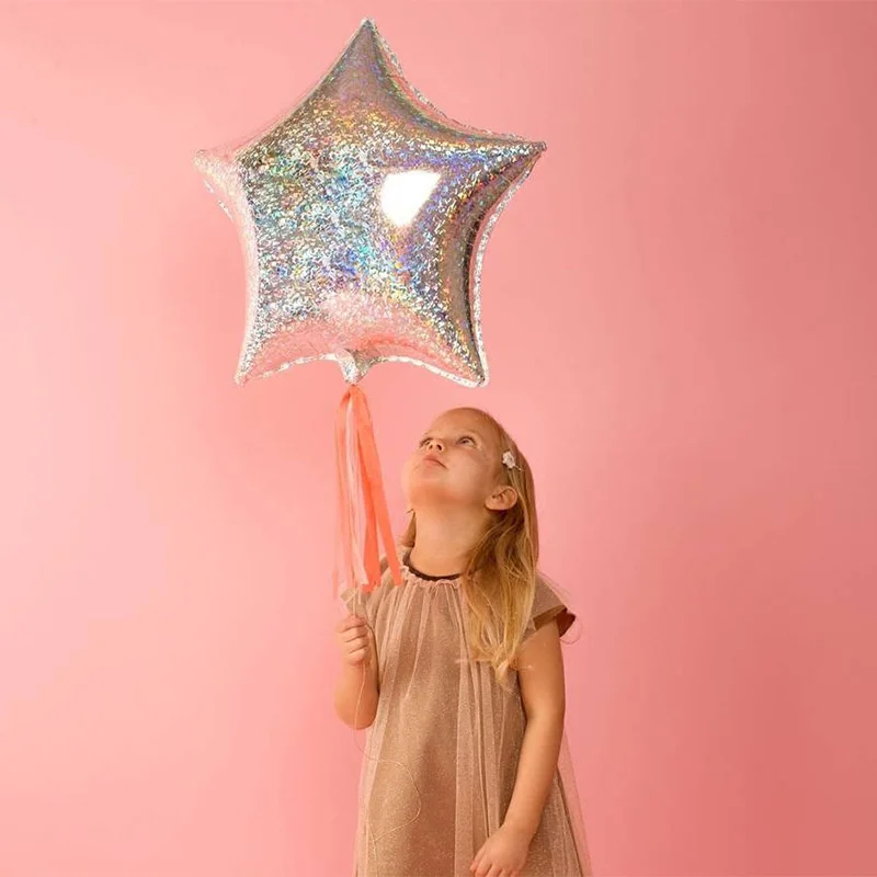 Star balloon Wedding decoration 18 inch five-pointed star balloon children's toy birthday party decoration floating laser