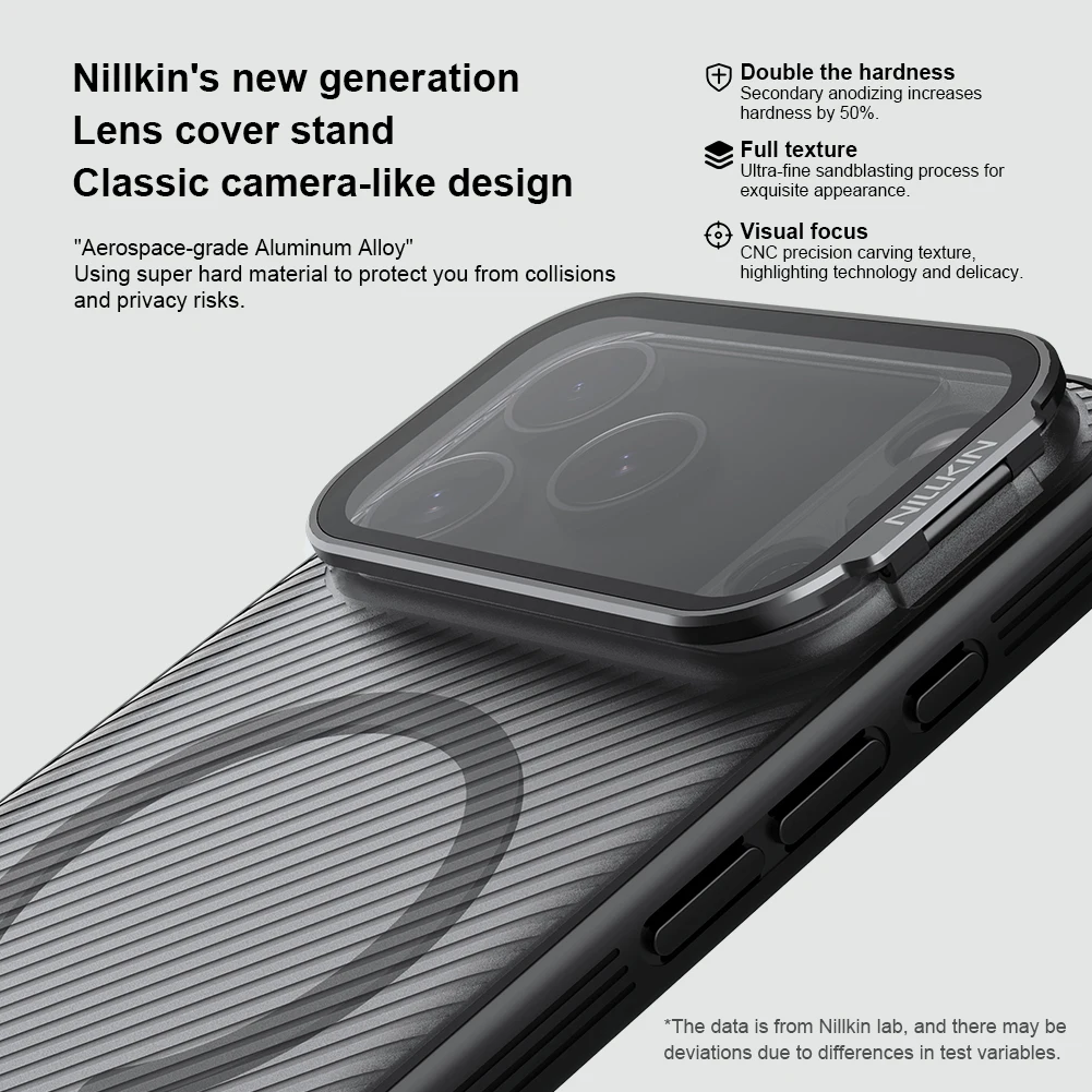 Nillkin para Iphone 17 Pro Max / Iphone 17 Pro Camshield Prop funda magnética TPU + PC cubierta de lente de cámara soporte cubierta trasera protectora