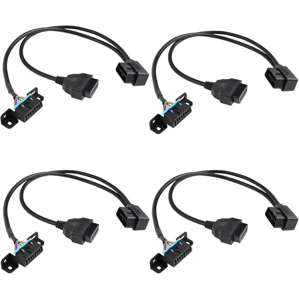 

Pack o 4 Right Angle Unil OBD2 OBD II 16 Pin Splitter Y Open Cable, J1962 1 Male to 2 emale Contor with UnderMount Bracket 50cm/