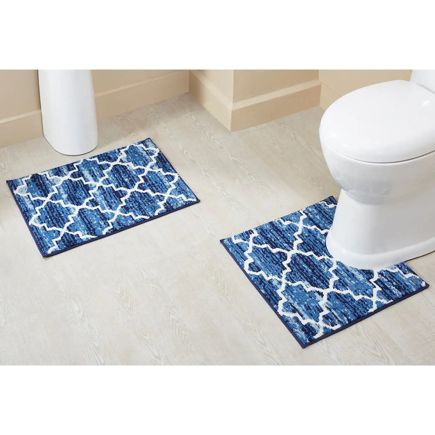 

Batter Trends Savio Collection Micro Polyester 2 PC (17 x 24 | 20 x 20) Bath Rug Set in Blue