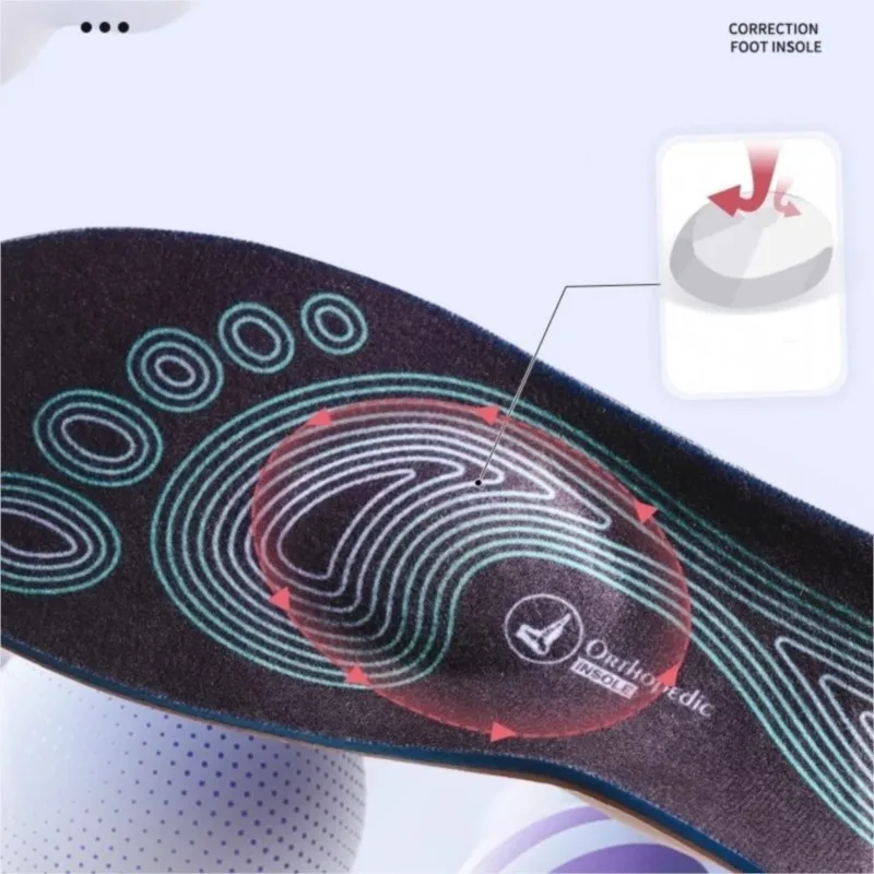 Cork Flat Foot Arch Support Orthopedic Insoles X-shaped Lower Leg Shape Correction