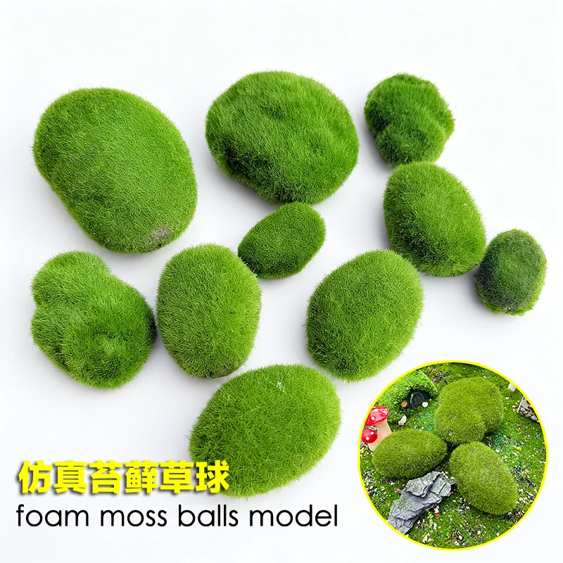 Simulated moss foam stones grass blocks Micro Landscape Architecture Sand Table Platform Decoration Handmade DIY Material