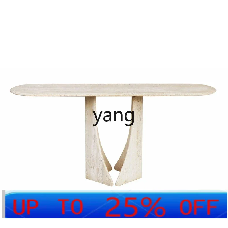 LH  marble entrance table designer enters the door against the wall entrance table