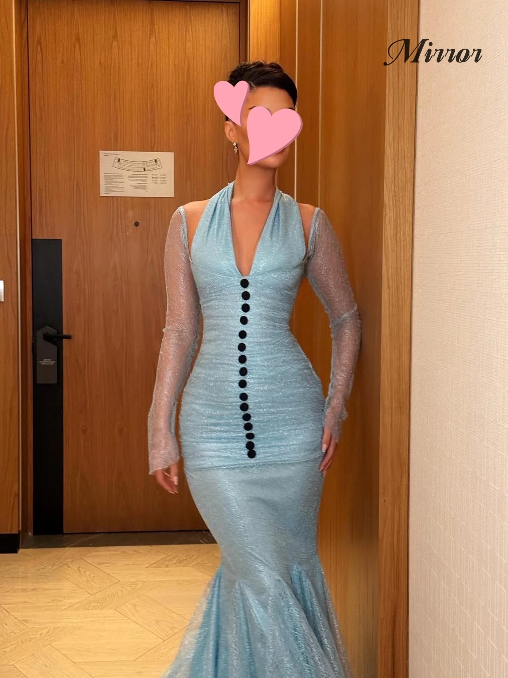 미러 드레스 우아한 빈티지 달콤한 블루 머메이드 레이스 리본 섹시한 신상 맞춤형 공식 행사 프로모 드레스 이브닝 파티 가운