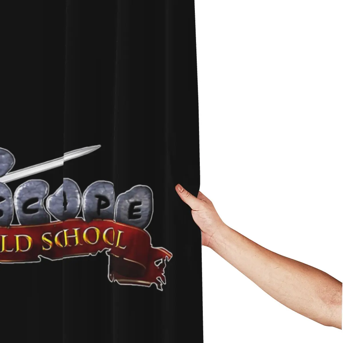 

Водонепроницаемая шторка для ванной комнаты из полиэстера с логотипом Runescape Oldschool, с крючками