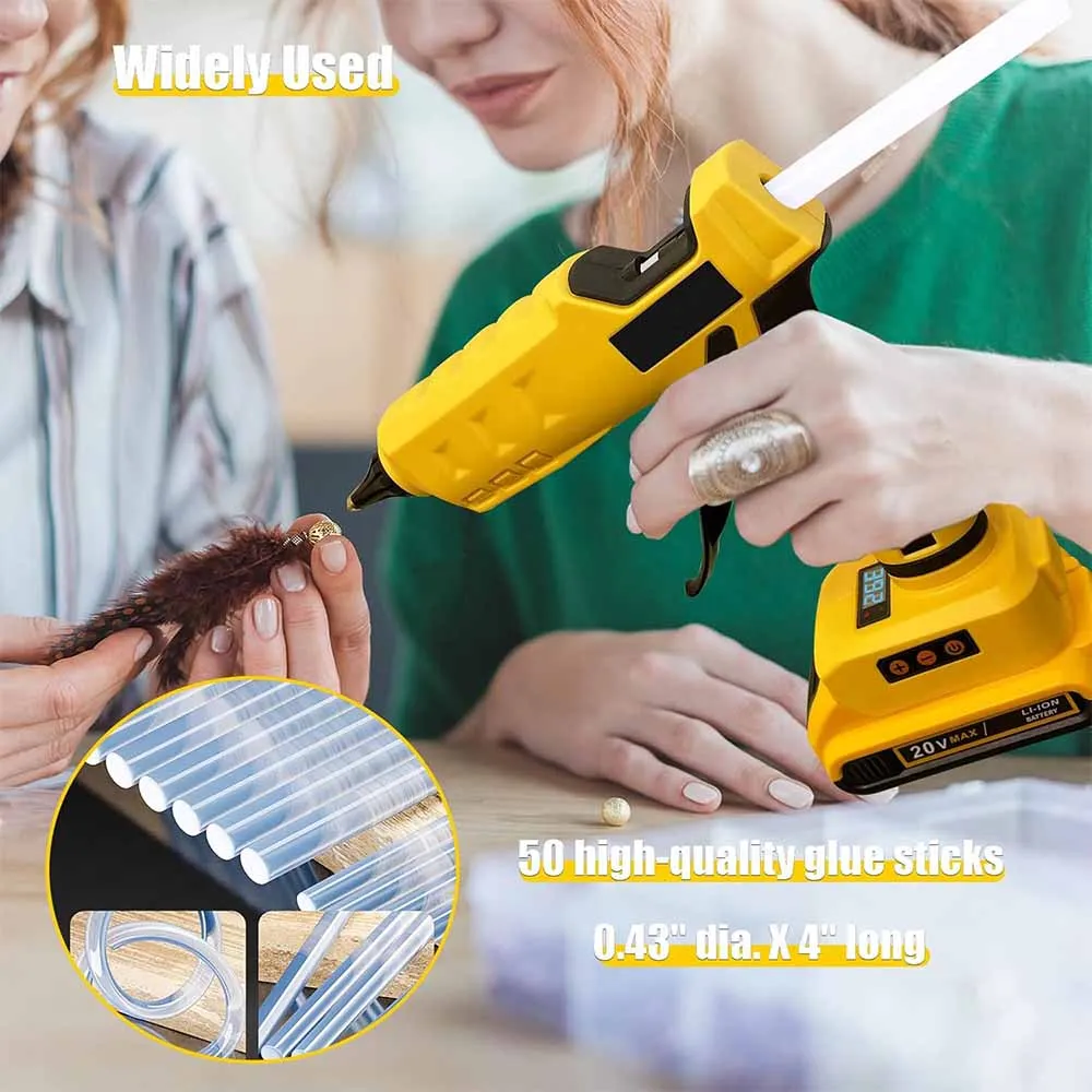 

Для Dewalt 100 Вт беспроводной пистолет для термоклеевого клея с 10 шт. клеевыми палочками 280 ° C DIY инструмент для ремонта электрического нагрева для батареи Makita 18 В-21 В