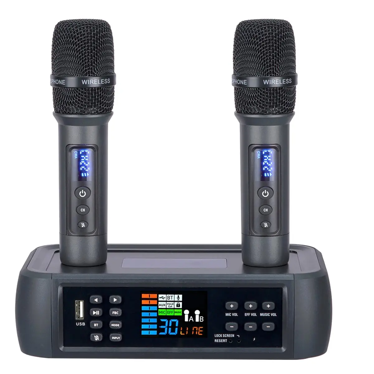 ميكروفون D801Electric Portable DSP AntiWhistling Reverb بلوتوث لاسلكي للغناء المنزلي ميكروفون KTV (الولايات المتحدة) #3