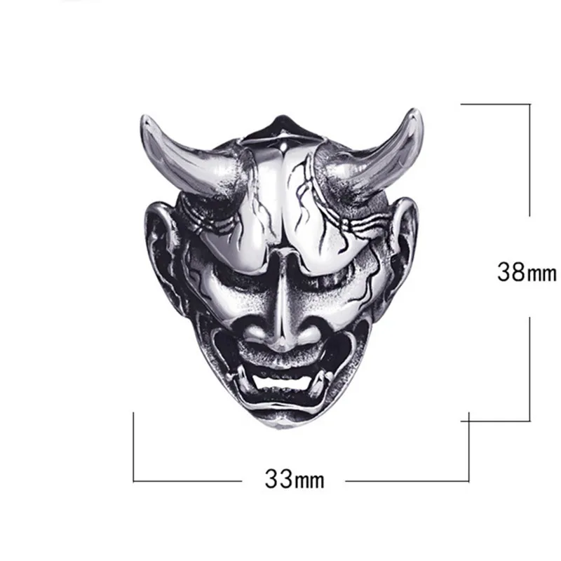 Japanese style red faced Prajna dark vintage necklace ghost mask street boy punk trendy accessory trend